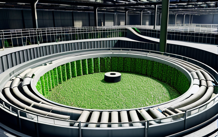 환경보호 직무와 경제적 가치 분석 - **Green Textile Transformation:** A textile factory interior, showing modern, energy-efficient machi...