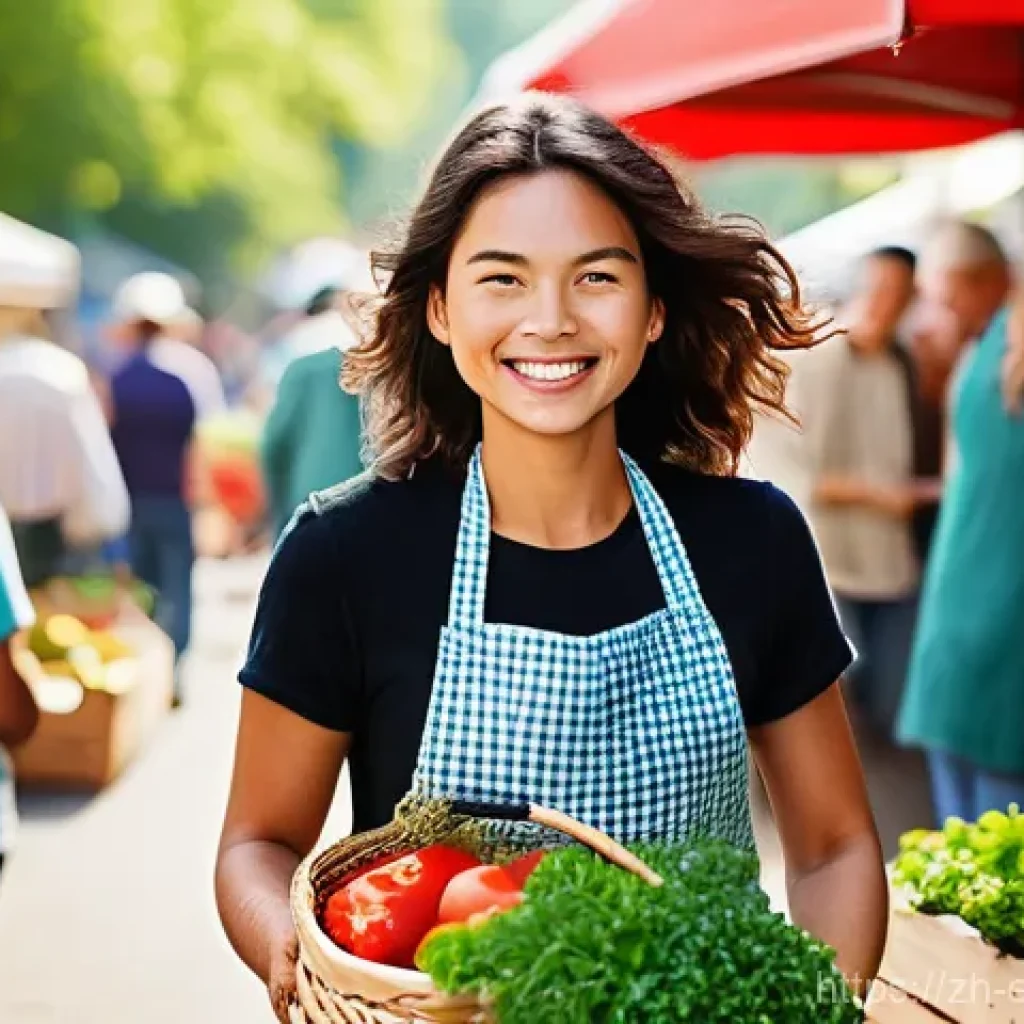 환경보호 관련 실무 워크북 - **Prompt 1: A Vibrant Seasonal Farmers' Market**
A wide shot of a bustling outdoor farmers' mark...
