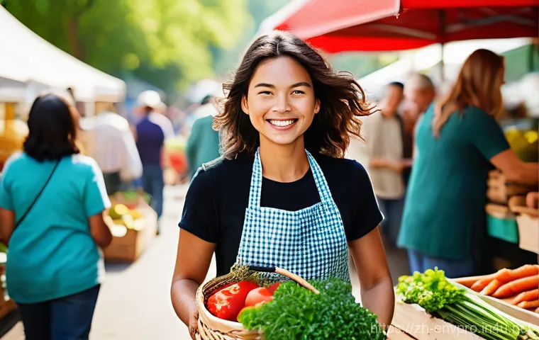 환경보호 관련 실무 워크북 - **Prompt 1: A Vibrant Seasonal Farmers' Market**
    A wide shot of a bustling outdoor farmers' mark...