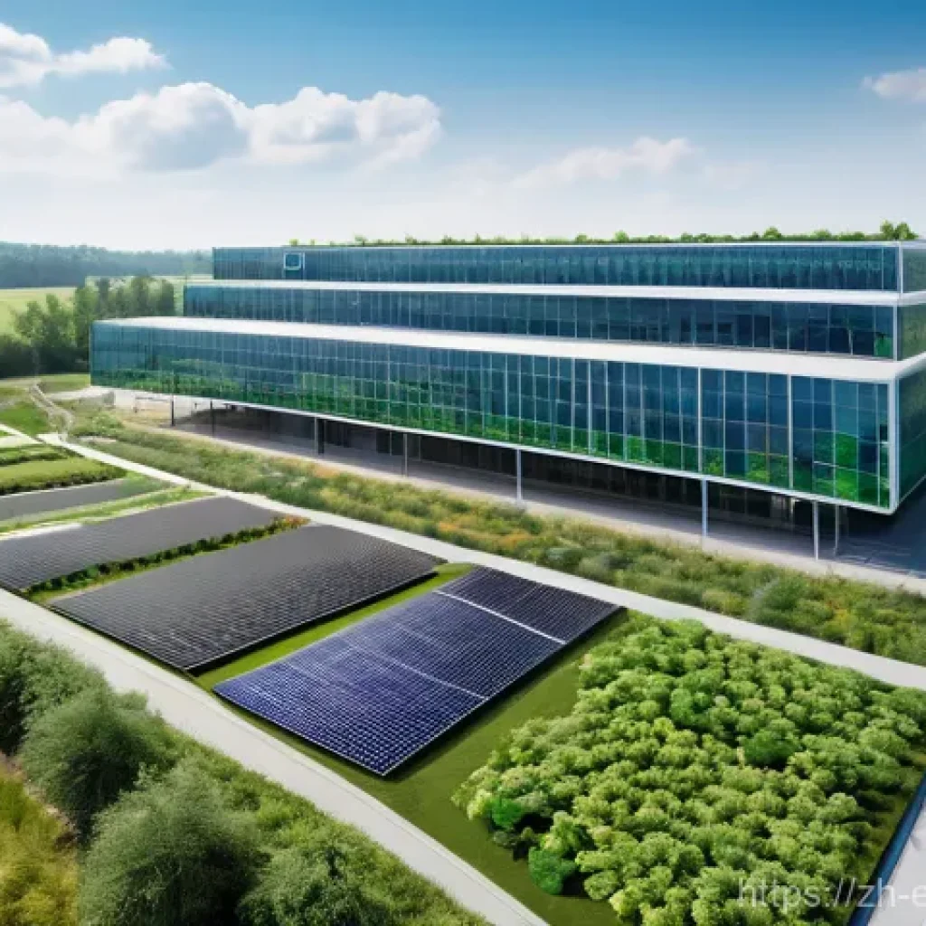 환경보호 컨설팅 회사 소개 - **Prompt 1: "Green Industry Harmony"**
A wide, photorealistic shot of a state-of-the-art, eco-fr...