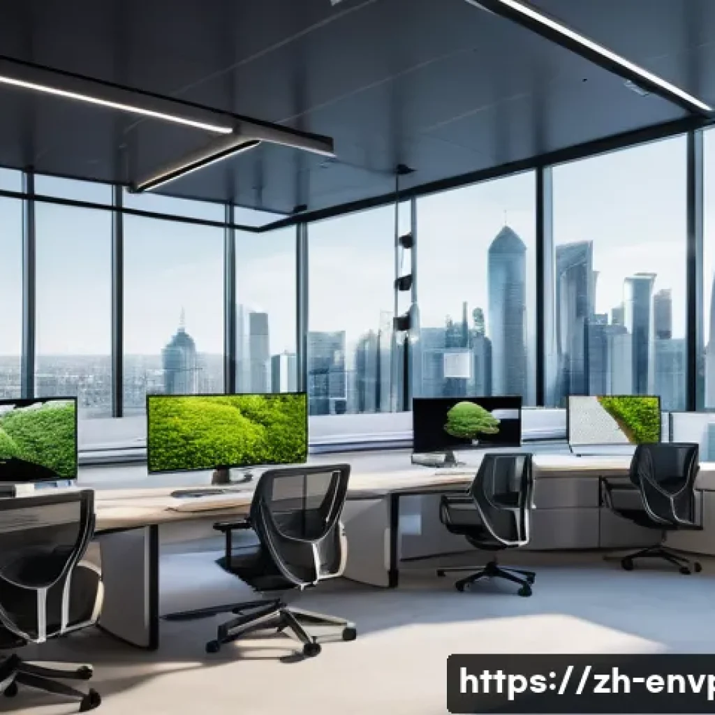환경보호 직무와 프로젝트 관리 - A detailed scene of an urban environmental project management office, showcasing a diverse team of p...
