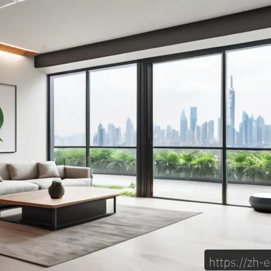 환경보호 기술과 지속 가능한 개발 목표 - A modern smart home interior featuring an advanced air purifier with built-in sensors displaying rea...